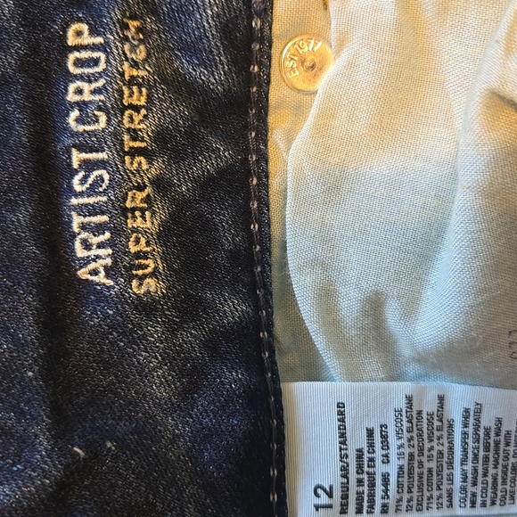 Women's American Eagle Artist Crop Jeans Sz 12 - Picture 8 of 8